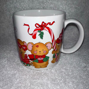 Pristine Vintage 1986 Applause Unused Christmas Mouse/Mice Theme Coffee Mug 12oz